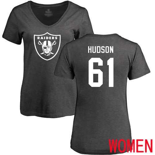 Oakland Raiders Ash Women Rodney Hudson One Color NFL Football #61 T Shirt->nfl t-shirts->Sports Accessory